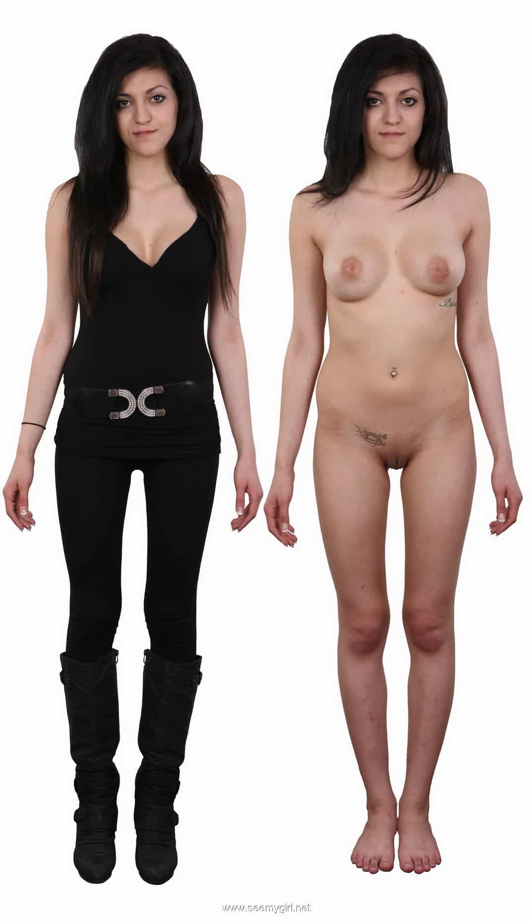 Photomontages de femmes habillées et déshabillées pour l'automne