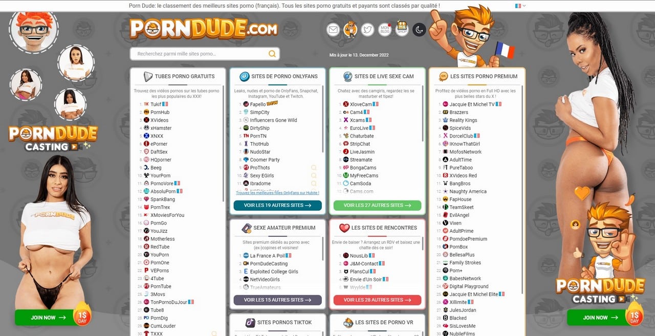 ThePornDude – Une liste avec les meilleurs sites pornographiques